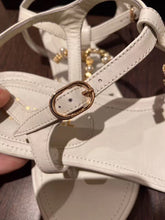 Load image into Gallery viewer, Chanel Pearl CC Logo Thong Sandals Calfskin Leather Spring/Summer Act 2 Collection White