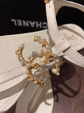 Load image into Gallery viewer, Chanel Pearl CC Logo Thong Sandals Calfskin Leather Spring/Summer Act 2 Collection White