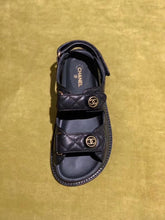 Load image into Gallery viewer, Chanel Velcro Beach Sandals Calfskin Leather Spring/Summer Act 2 Collection Black