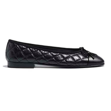 Load image into Gallery viewer, Chanel Women Ballerinas Aged Calfskin Black 1 cm Heel