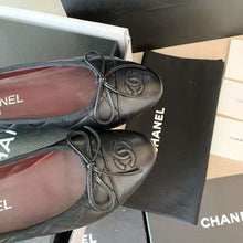 Load image into Gallery viewer, Chanel Women Ballerinas Aged Calfskin Black 1 cm Heel