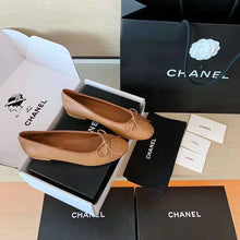 Load image into Gallery viewer, Chanel Women Ballerinas Calfskin Brown 1 cm Heel