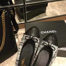 Load image into Gallery viewer, Chanel Women Ballerinas in Tweed Fabrics-Black