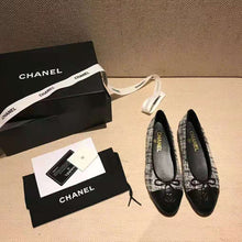 Load image into Gallery viewer, Chanel Women Ballerinas in Tweed Fabrics-Black