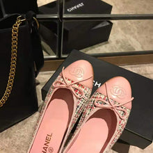 Load image into Gallery viewer, Chanel Women Ballerinas in Tweed Fabrics-Pink