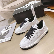 Load image into Gallery viewer, Chanel Women Calfskin Letter Flat Lace Up Runner Trainer Sneakers