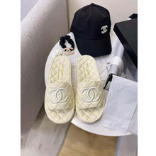 Load image into Gallery viewer, Chanel Women Mules Mules Lambskin Ecru 0.5 cm Heel