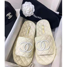 Load image into Gallery viewer, Chanel Women Mules Mules Lambskin Ecru 0.5 cm Heel