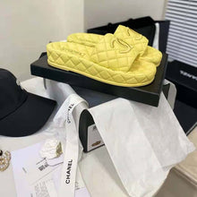 Load image into Gallery viewer, Chanel Women Mules Mules Lambskin Yellow 0.5 cm Heel