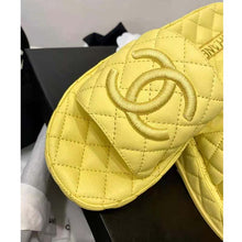 Load image into Gallery viewer, Chanel Women Mules Mules Lambskin Yellow 0.5 cm Heel