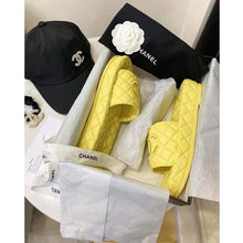 Load image into Gallery viewer, Chanel Women Mules Mules Lambskin Yellow 0.5 cm Heel