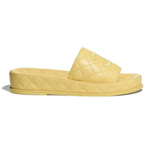 Load image into Gallery viewer, Chanel Women Mules Mules Lambskin Yellow 0.5 cm Heel
