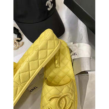 Load image into Gallery viewer, Chanel Women Mules Mules Lambskin Yellow 0.5 cm Heel