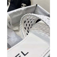 Load image into Gallery viewer, Chanel Women Mules Shiny Braided Goatskin White 4.5 cm Heel