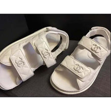 Load image into Gallery viewer, Chanel Women Open Toe Sandal in Calfskin Leather-White