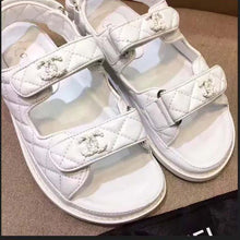 Load image into Gallery viewer, Chanel Women Open Toe Sandal in Calfskin Leather-White