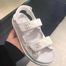 Load image into Gallery viewer, Chanel Women Open Toe Sandal in Calfskin Leather-White