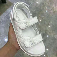 Load image into Gallery viewer, Chanel Women Open Toe Sandal in Calfskin Leather-White