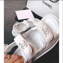 Load image into Gallery viewer, Chanel Women Open Toe Sandal in Calfskin Leather-White
