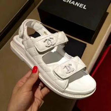Load image into Gallery viewer, Chanel Women Open Toe Sandal in Calfskin Leather-White