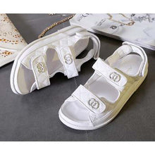 Load image into Gallery viewer, Chanel Women Open Toe Sandal in Calfskin Leather-White