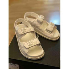 Load image into Gallery viewer, Chanel Women Open Toe Sandal in Calfskin Leather-White