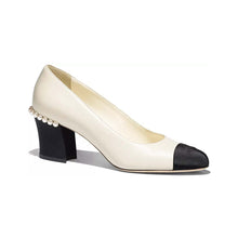 Load image into Gallery viewer, Chanel Women Pumps Lambskin Grosgrain Shoes White
