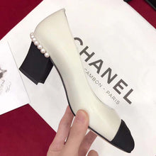 Load image into Gallery viewer, Chanel Women Pumps Lambskin Grosgrain Shoes White