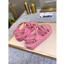 Load image into Gallery viewer, Chanel Women Sandals Calfskin Red 5 mm Heel