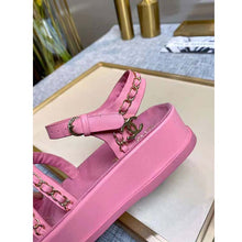Load image into Gallery viewer, Chanel Women Sandals Calfskin Red 5 mm Heel
