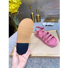 Load image into Gallery viewer, Chanel Women Sandals Calfskin Red 5 mm Heel