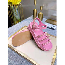Load image into Gallery viewer, Chanel Women Sandals Calfskin Red 5 mm Heel