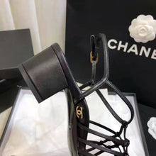 Load image into Gallery viewer, Chanel Women Sandals Iridescent Calfskin Black 5 cm Heel