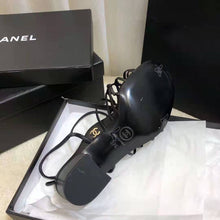 Load image into Gallery viewer, Chanel Women Sandals Iridescent Calfskin Black 5 cm Heel