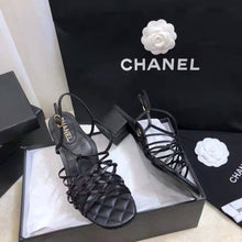 Load image into Gallery viewer, Chanel Women Sandals Iridescent Calfskin Black 5 cm Heel
