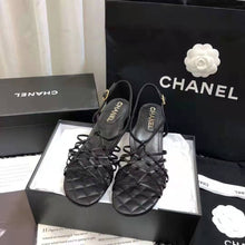 Load image into Gallery viewer, Chanel Women Sandals Iridescent Calfskin Black 5 cm Heel