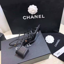 Load image into Gallery viewer, Chanel Women Sandals Iridescent Calfskin Black 5 cm Heel