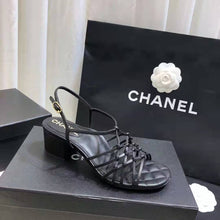 Load image into Gallery viewer, Chanel Women Sandals Iridescent Calfskin Black 5 cm Heel