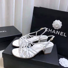Load image into Gallery viewer, Chanel Women Sandals Lambskin White 5 cm Heel