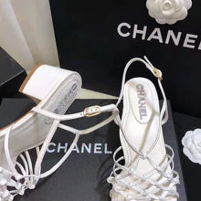 Load image into Gallery viewer, Chanel Women Sandals Lambskin White 5 cm Heel