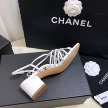 Load image into Gallery viewer, Chanel Women Sandals Lambskin White 5 cm Heel