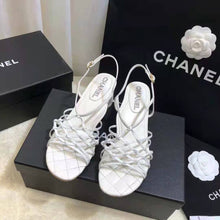 Load image into Gallery viewer, Chanel Women Sandals Lambskin White 5 cm Heel