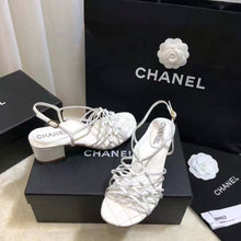 Load image into Gallery viewer, Chanel Women Sandals Lambskin White 5 cm Heel
