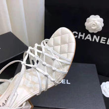 Load image into Gallery viewer, Chanel Women Sandals Lambskin White 5 cm Heel