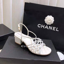 Load image into Gallery viewer, Chanel Women Sandals Lambskin White 5 cm Heel