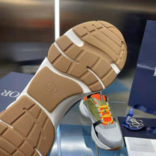 Load image into Gallery viewer, Dior Men B22 Sneaker Orange and White Technical Mesh with Khaki and Black Smooth Calfskin