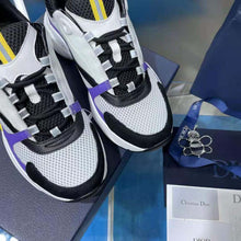 Load image into Gallery viewer, Dior Men B22 Sneaker Violet and White Calfskin with White and Black Technical Mesh