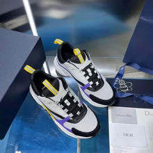 Load image into Gallery viewer, Dior Men B22 Sneaker Violet and White Calfskin with White and Black Technical Mesh