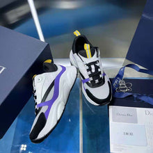 Load image into Gallery viewer, Dior Men B22 Sneaker Violet and White Calfskin with White and Black Technical Mesh