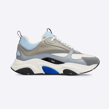 Load image into Gallery viewer, Dior Men B22 Sneaker White and Blue Technical Mesh and Gray Calfskin